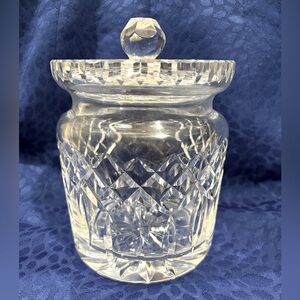Vintage Cut Lead Crystal Lidded Jar | 7” Biscuit Barrel | Diamond & Fan Pattern